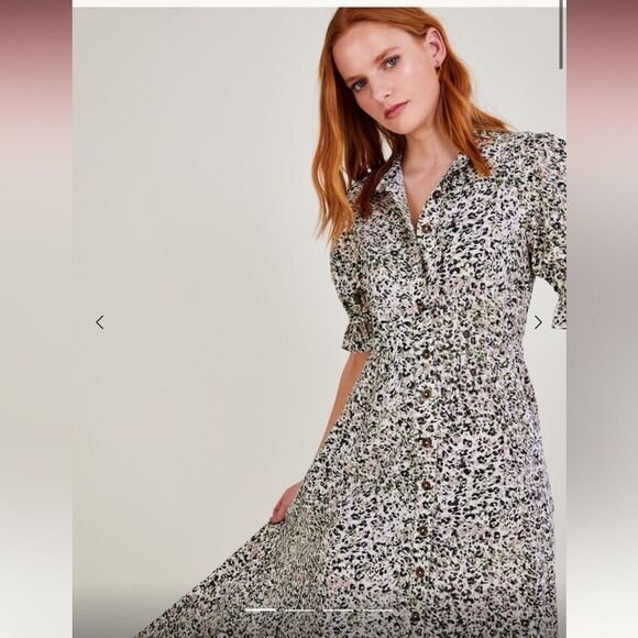 Monsoon Leopard Print Shirtdress/Sundress Small - Picture 3 of 6